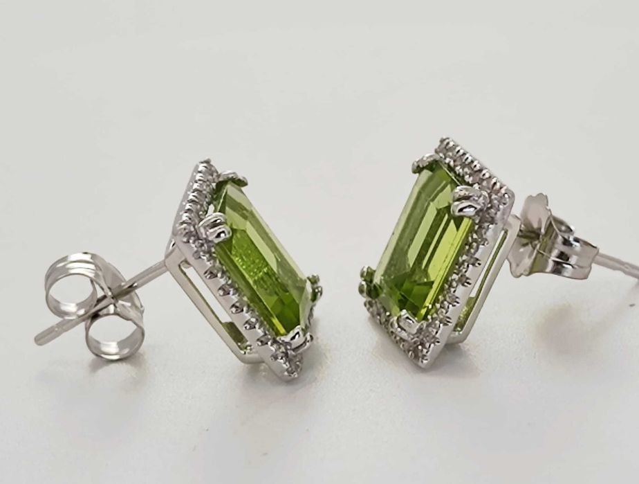 Cercei 14k cu peridot si diamante okazie!