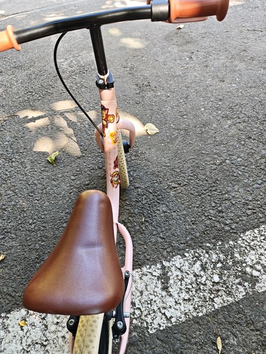 Bicicleta fara pedale Runride roz-bej