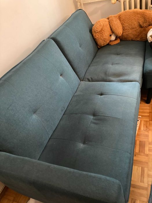 Canapea si puf din stofa