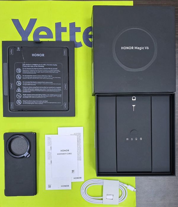 ***КАТО НОВ 512GB Honor Magic V6 Yettel Гаранция 4г. 2030 Black | Черен