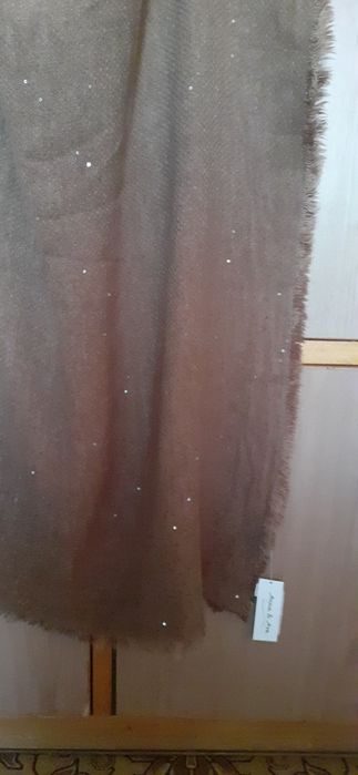 Шал дамски, плетен,кафяв