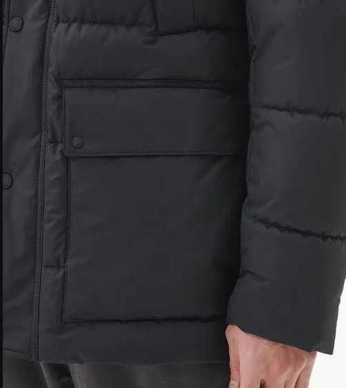 Geaca parka 52 XL cu puf si pene Tommy Hilfiger albastru inchis