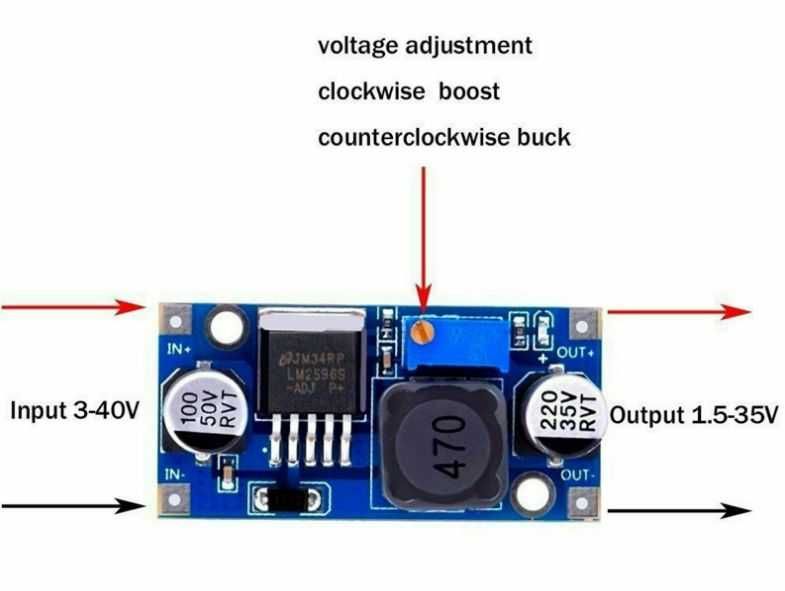Set 4 buc Modul Coborâtor Tensiune Step-Down LM2596S Regl. 1.5V-35V 3A