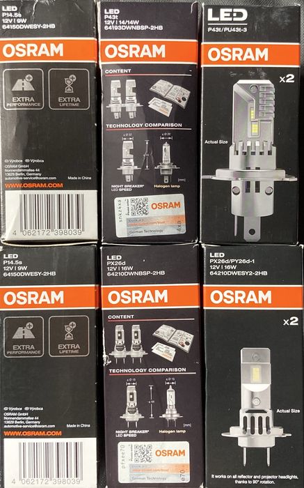 Set 2 becuri auto Led Osram diferite modele