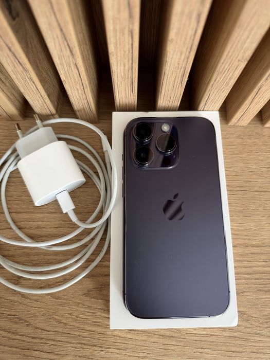 iPhone 14 Pro 1TB Deep Purple - Impecabil, Cutie + Încărcător