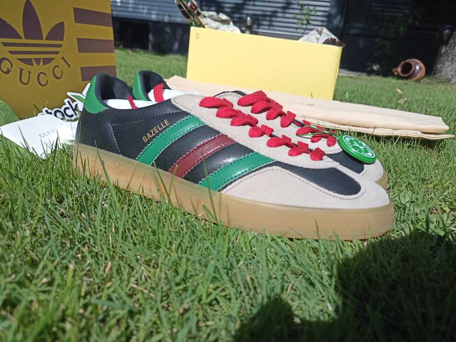 Обувки Adidas x Gucci Gazelle Black Green Red