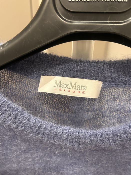 Max Mara вълнен пуловер в син модерен цвят