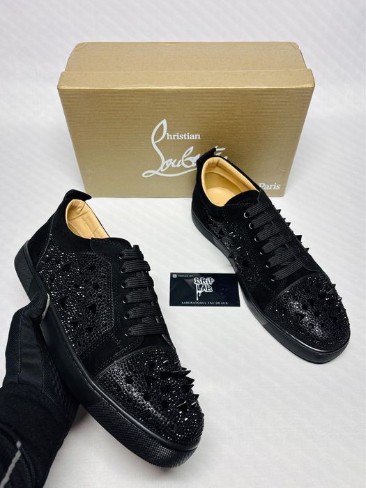 Louboutin low cristal negru tepi