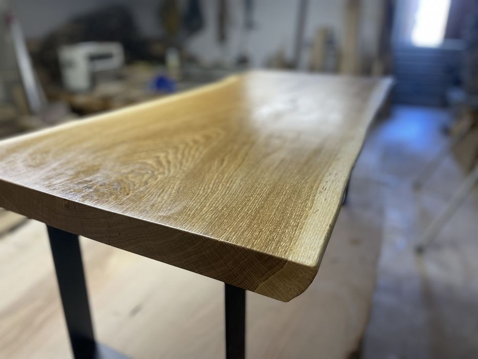 Masuta cafea din stejar cu picioare metalice