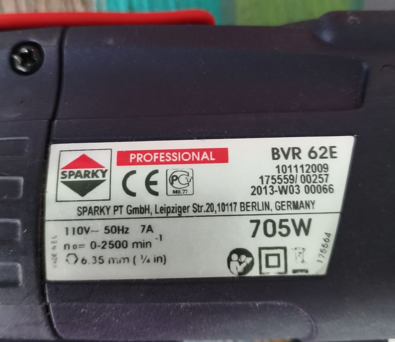 SPARKY PROFESSIONAL BVR 62E, șurubelniță electrică, 110V/230V, 705W