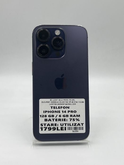 Amanet LuckyGold Colentina / Iphone 14 pro 128gb/6gb ram 75% baterie #56359
