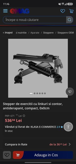 stepper de exerciții cu linkuri si contor