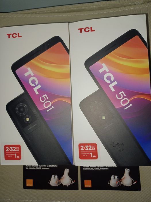 Vand 2 telefoane sigilate TCL501+ 2 cartele prepay
