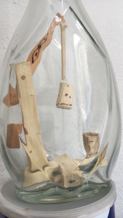 Sticle artizanale cu lemn sculptat interior Cadou!