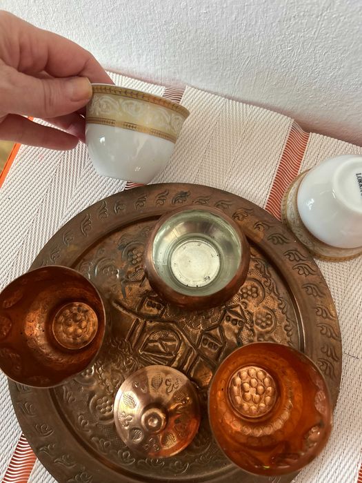 Set ceai/cafea otoman alama TURCIA tăviță ceșcuțe Portelan zaharnița