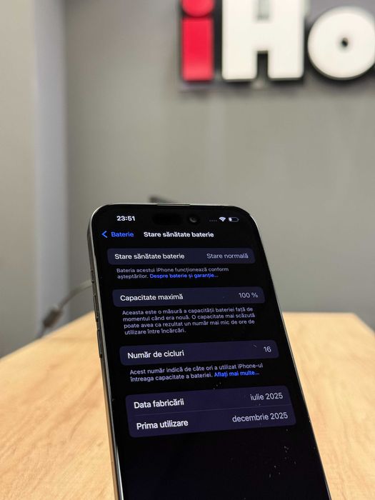 iPhone 15 Black Negru 128GB 100% Baterie #7040