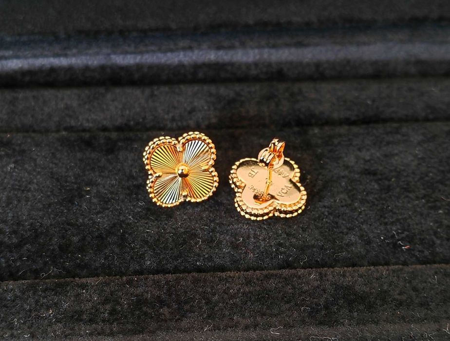 Розови дамски обеци Van Cleef & Arpels VCA Vintage Alhambra earrings