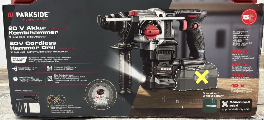 Ciocan Rotopercutor Parkside Performance 20V