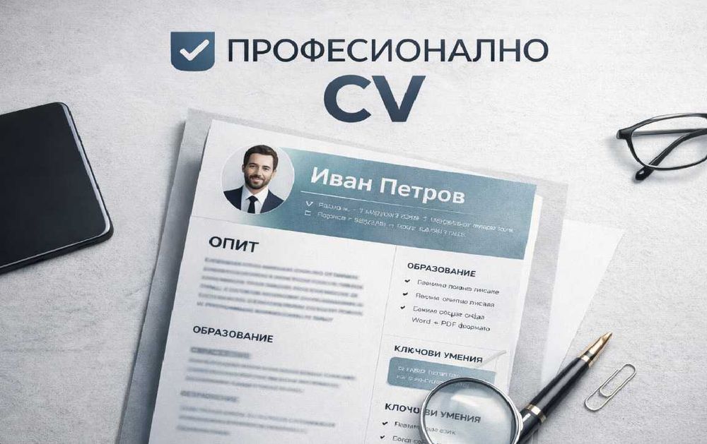 Професионално CV и мотивационно писмо  – модерно подредено + PDF