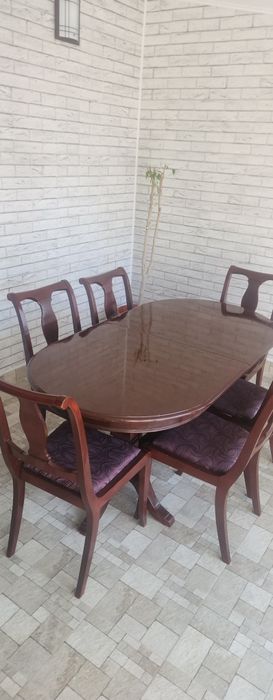 Set masa si scaune lemn masiv