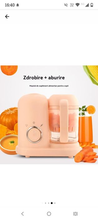 Vând Blender pentru hrana bebelusi LYCENXI® 2 in 1, roz, capacitate mare, din materiale sigure