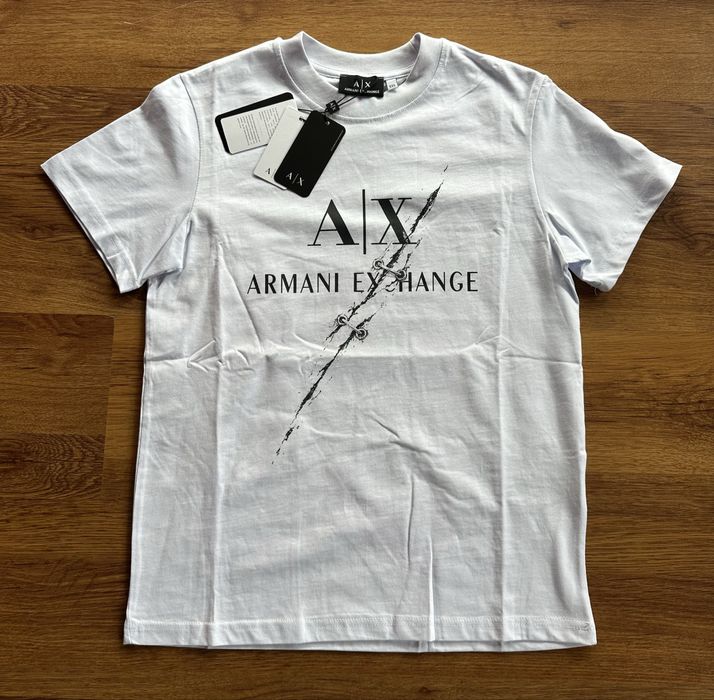 Мъжка,памучна,бяла тениска Armani Exchange
