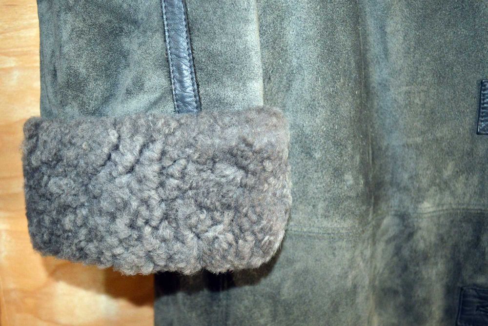 Дамски дълъг кожух, сив, финландски, естествена кожа