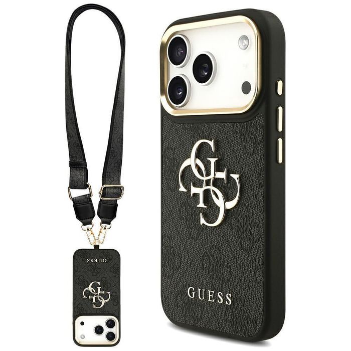 Guess big 4g classic logo with big strap metal buttons за iphone 17 pr