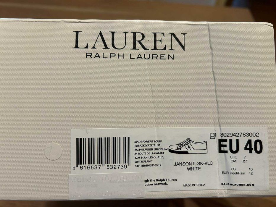 Дамски кожени маратонки Ralph Lauren - бяло- оригинални - нови, EU40