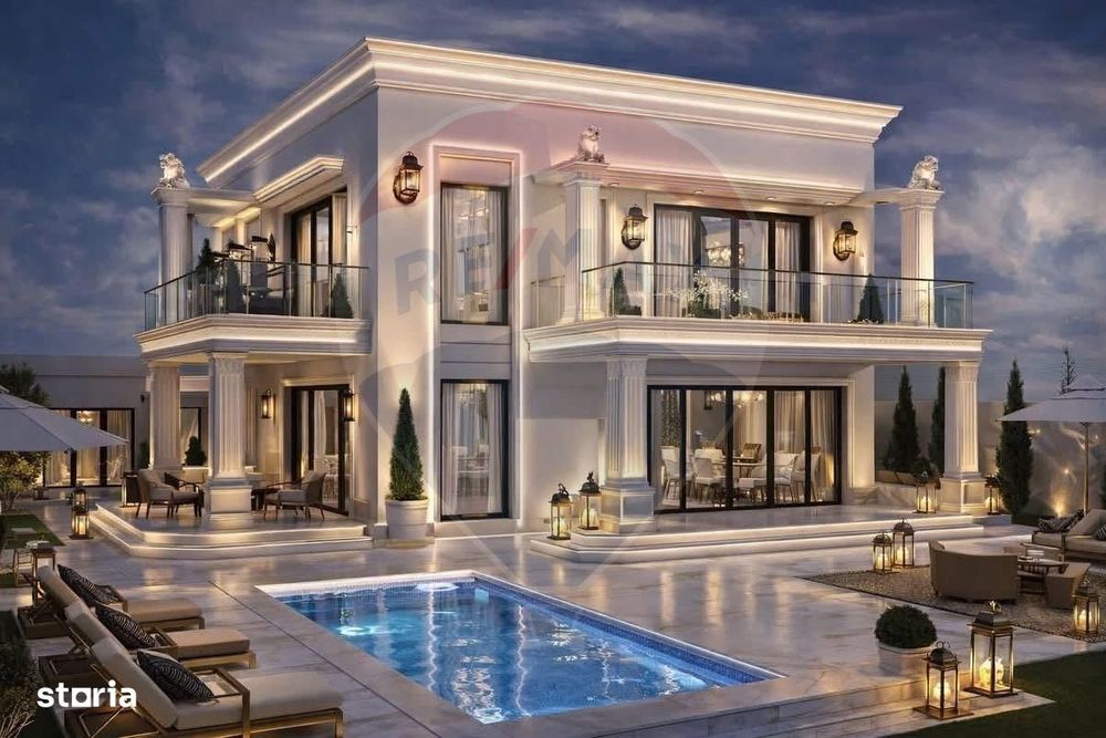 Vilă de lux cu piscina, cu 4 camere, de vânzare
