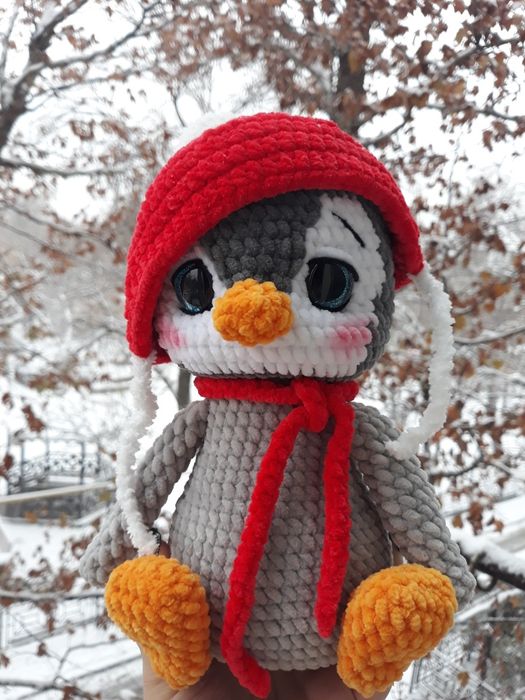 Вязаный плюшевый Пингвин