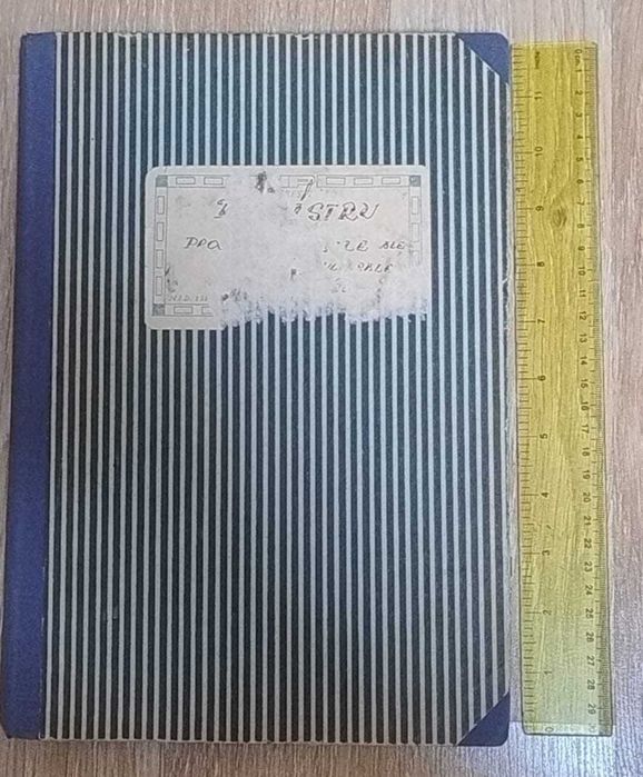 Registru mare, foi lipsă - produs la Petrești, RSR, 1974