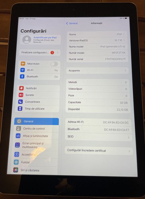 Ipad 5, 32 GB, in stare foarte buna