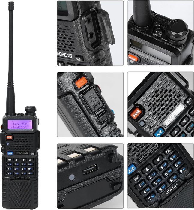 Statie radio portabila Baofeng UV-5R, putere emisie 8W,negru,sigilat