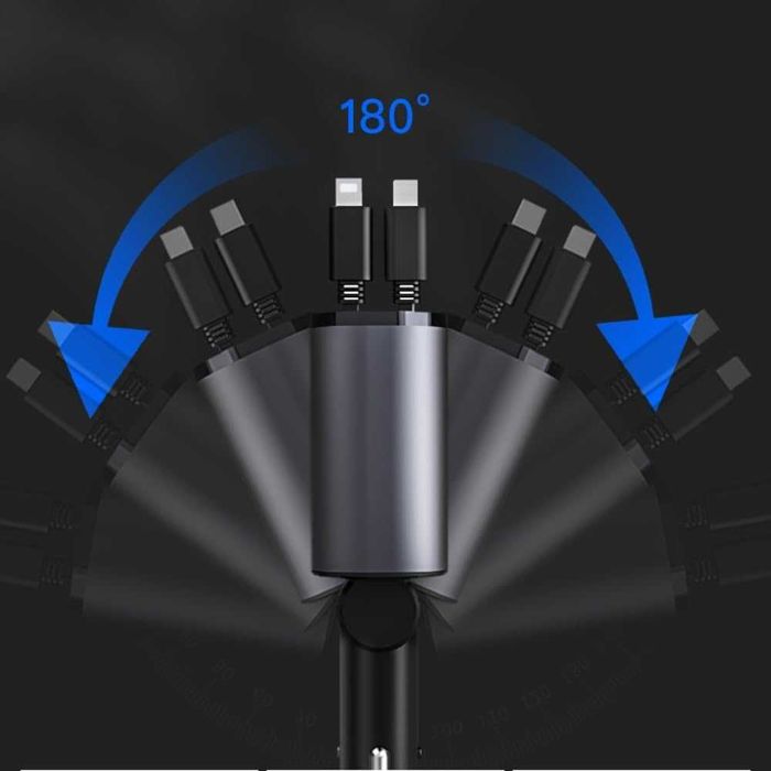 100W Бързо Зарядно за Кола Разтегателни Кабели LED Дисплей Подарък
