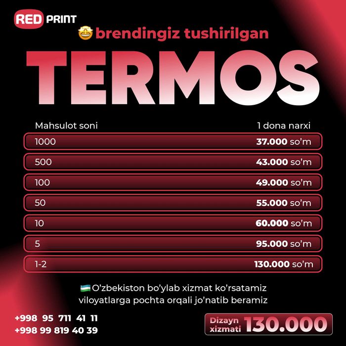 Termos Termoz sizning logo bilan/ Термос Термоз с вашим лого