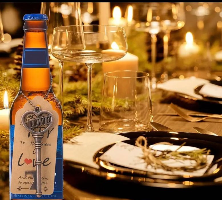 Ключове за отваряне на бутилки сватбена декорация