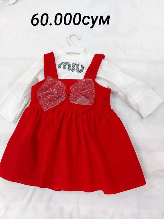 Нарядный комплект для девочки: красный сарафан и кофточка!