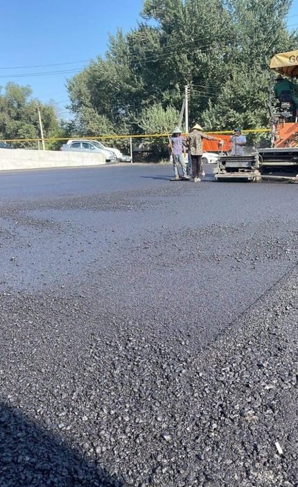 Укладка асфальта. Асфальтирование. Асфальт