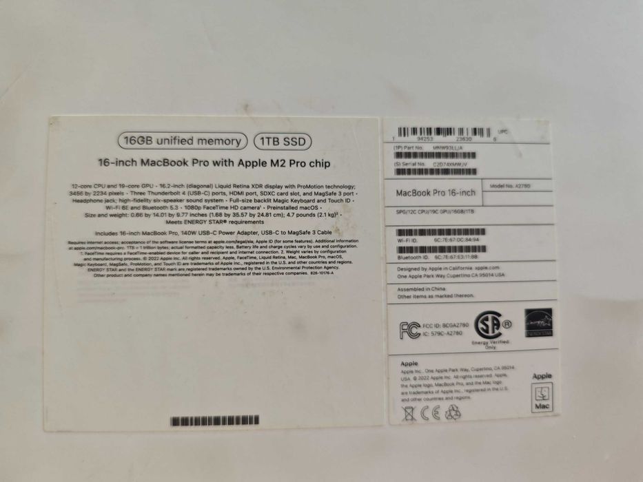 Apple MacBook Pro M2 pro chip
