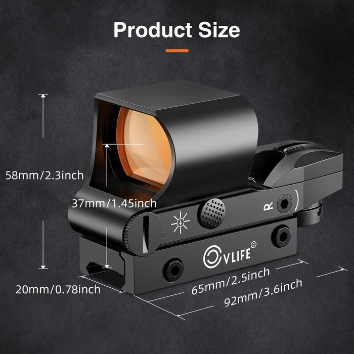 Голографический коллиматорный прицел "CVLIFE" 1x40мм HD