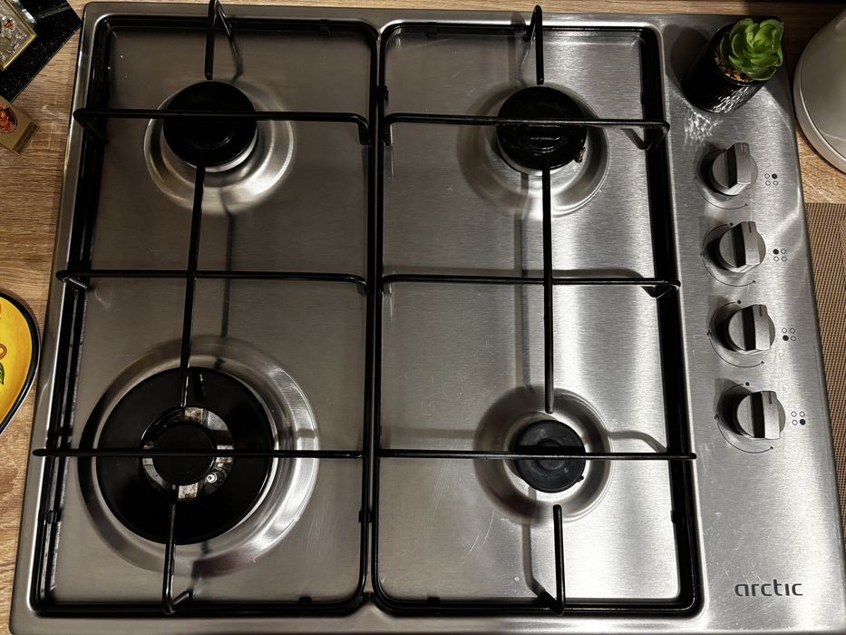 Vand plita incorporabila Arctic , Gaz , 4 arzatoare 61 cm Inox