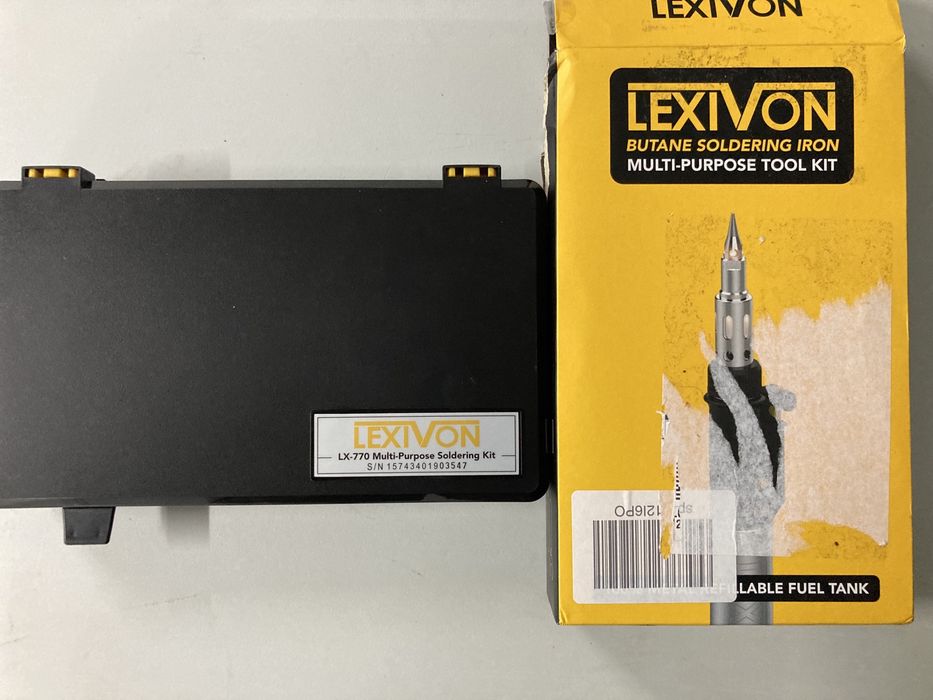Set ciocan de lipit cu gaz butan si 6 capete LEXIVON NOU