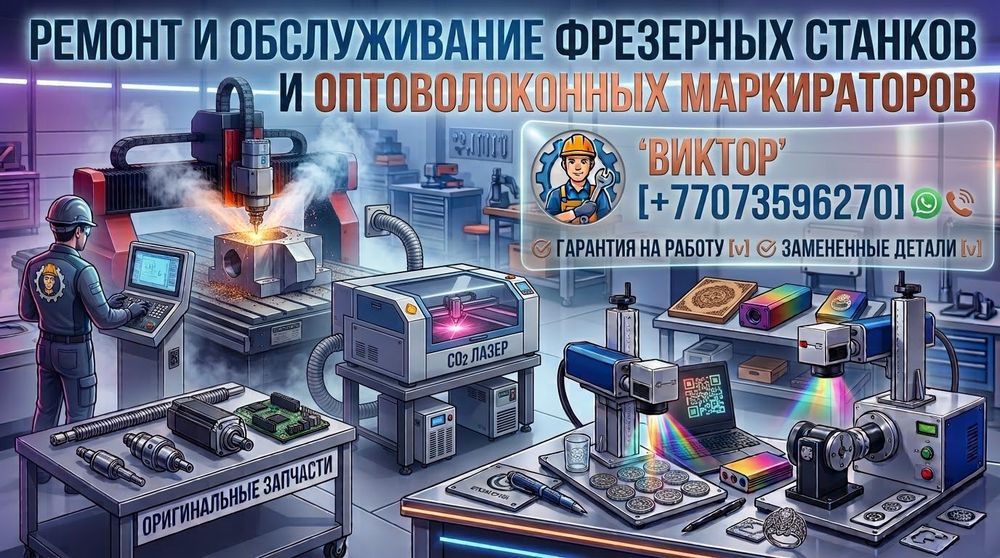 Ремонт и обслуживание лазерных станков ЧПУ, Мультикам, волоконных ма
