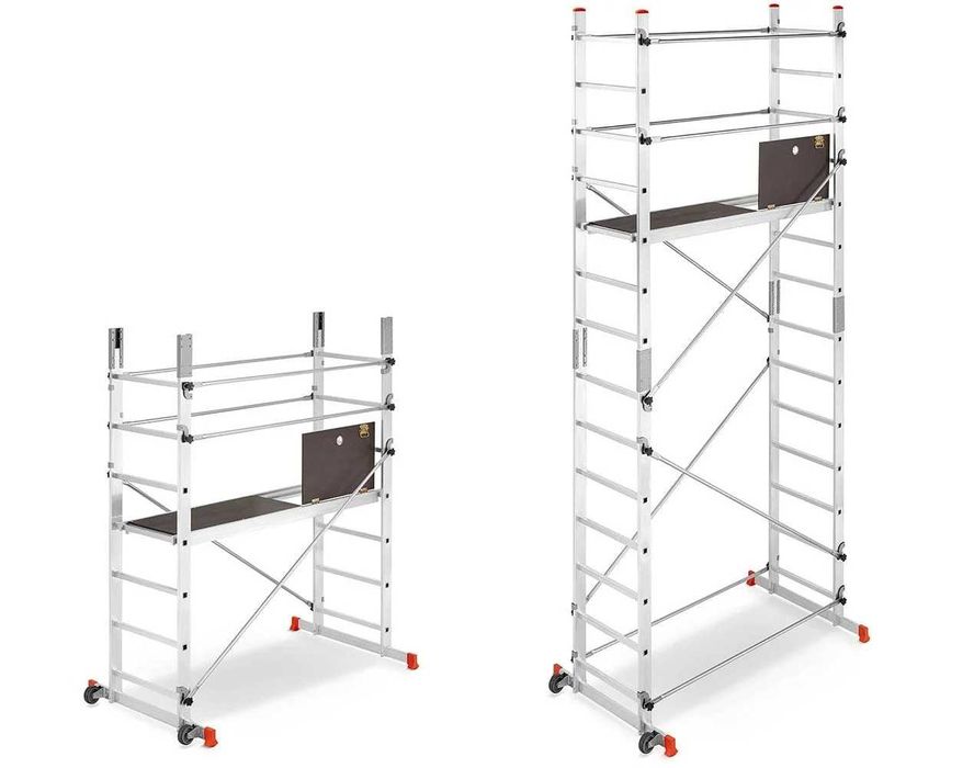 Schela aluminiu mobila 2x2(m), inaltime de lucru 4,7m, platforma 1,6x0,45(m), max. 150kg - CNO-SME-ADDY5M