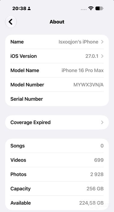 Iphone 16 pro max 256gb