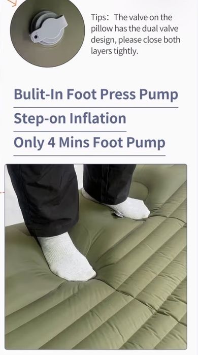 Saltea de camping dubla auto-gonflabila