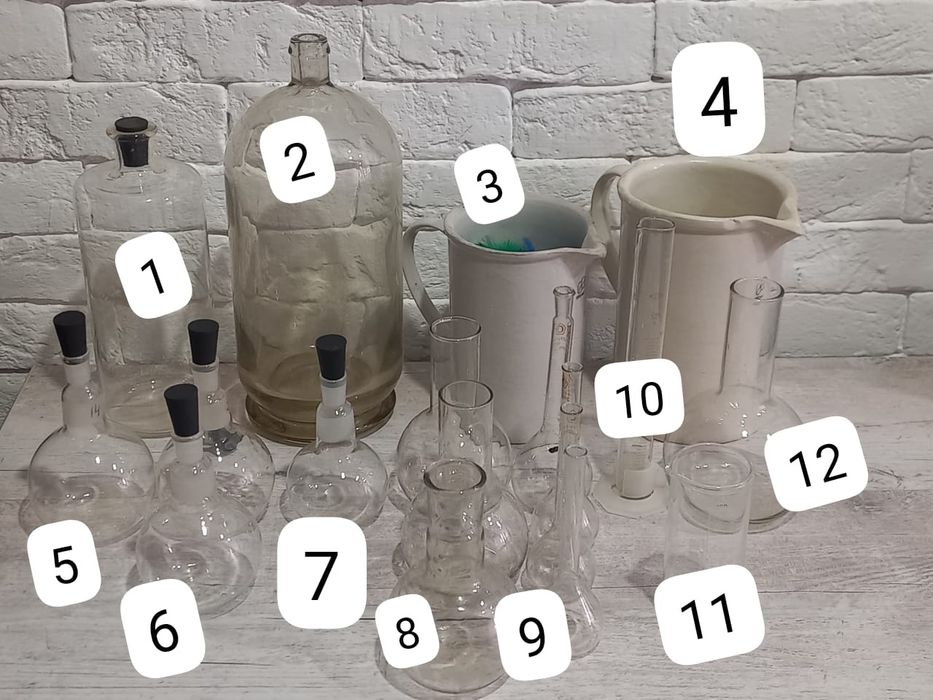 Колбы ,мерные стаканы