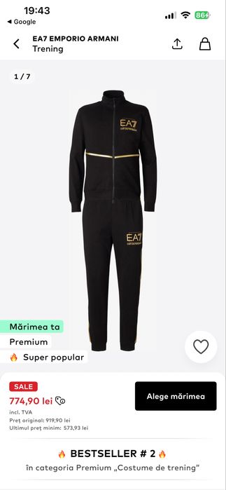 Trening ARMANI , Nou, Original