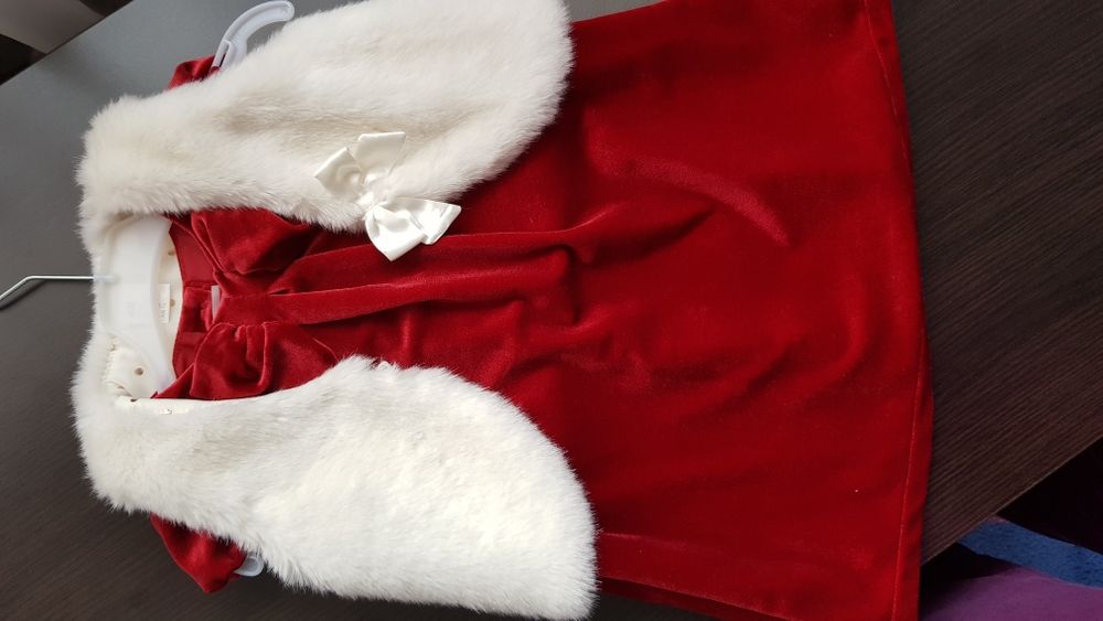 Compleu fetite/rochie si vestă 1-1.5 ani nou